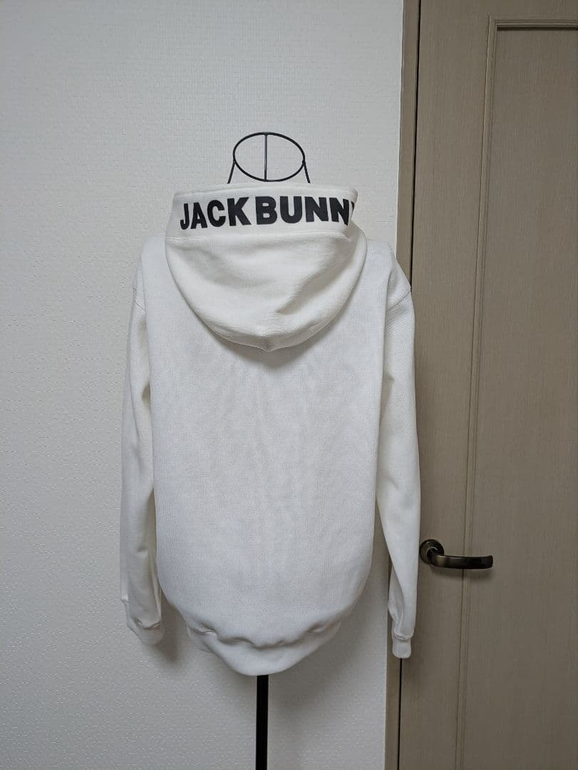 JACK BUNNY ホワイト フード付きニットパーカー