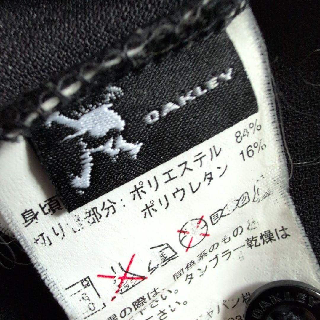 【極美品】オークリーゴルフ　ボタンダウンポケット　ポロシャツ半袖　黒　速乾　M