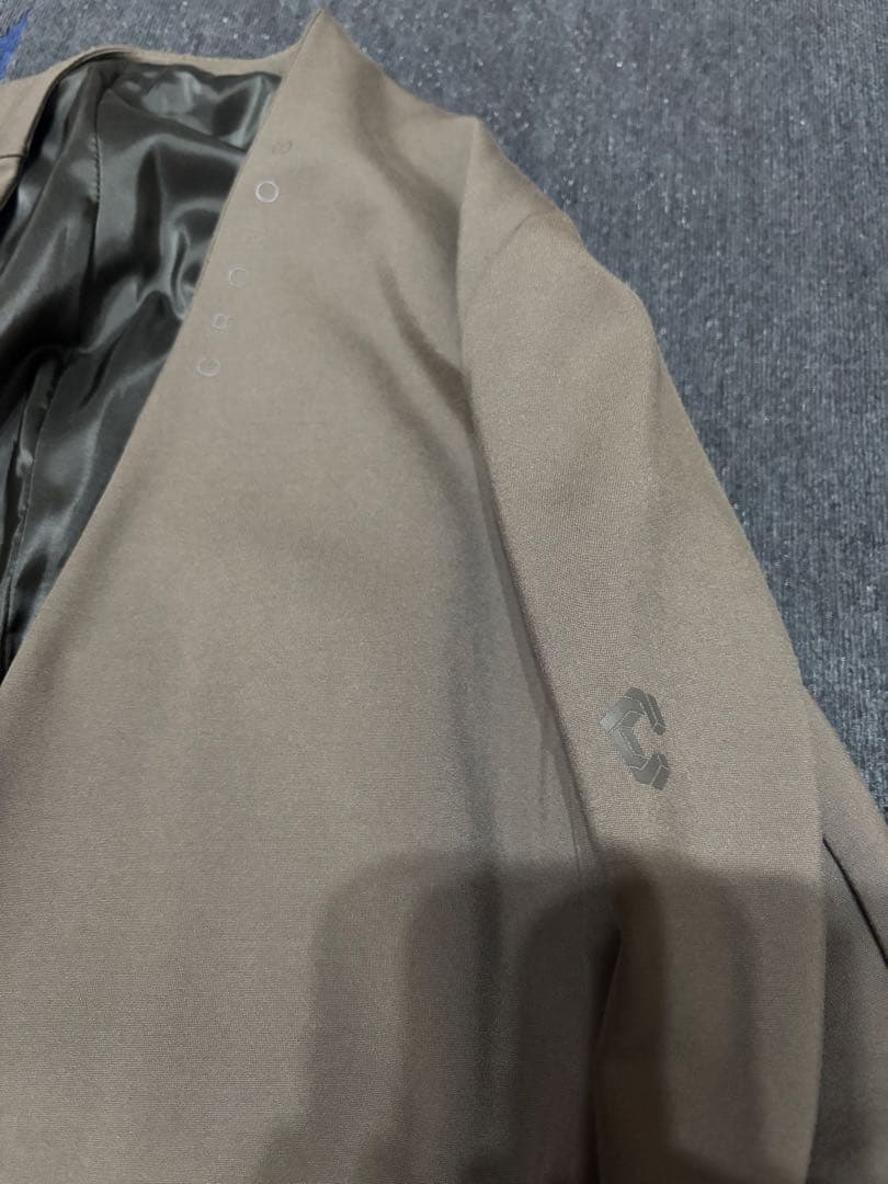 CRONOS ノーカラージャケット カーキ 38(M) 新品同様 クロノス