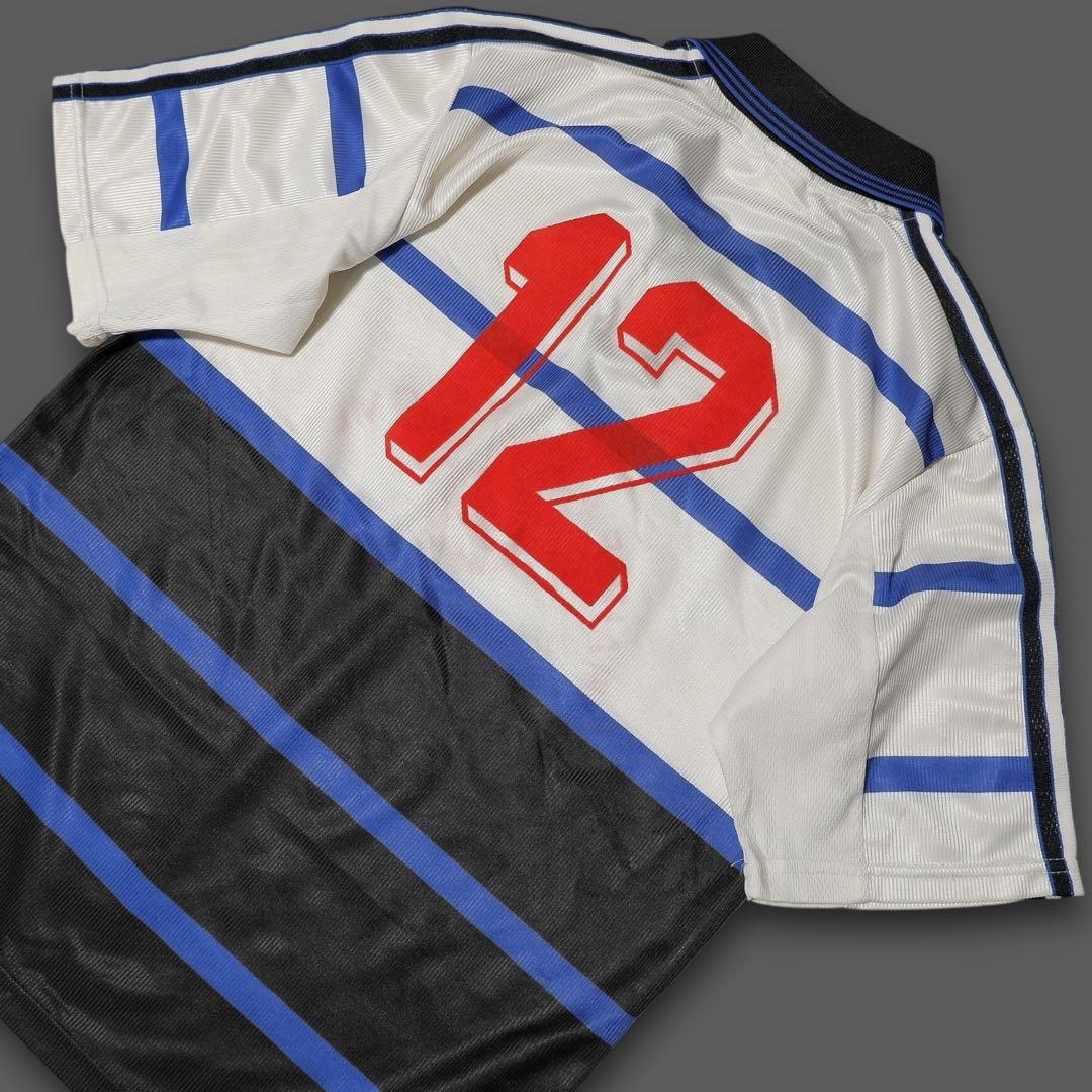 美品★90s★英国製★adidas★サッカー ユニフォーム★襟付き★企業 古着