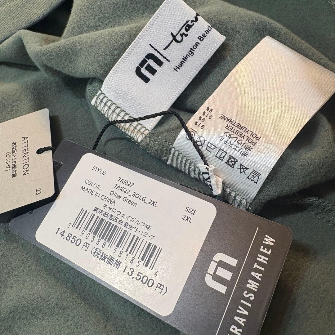 【TRAVIS MATHEW】新品　長袖モックシャツ　秋冬　ゴルフ　メンズ２ＸＬ