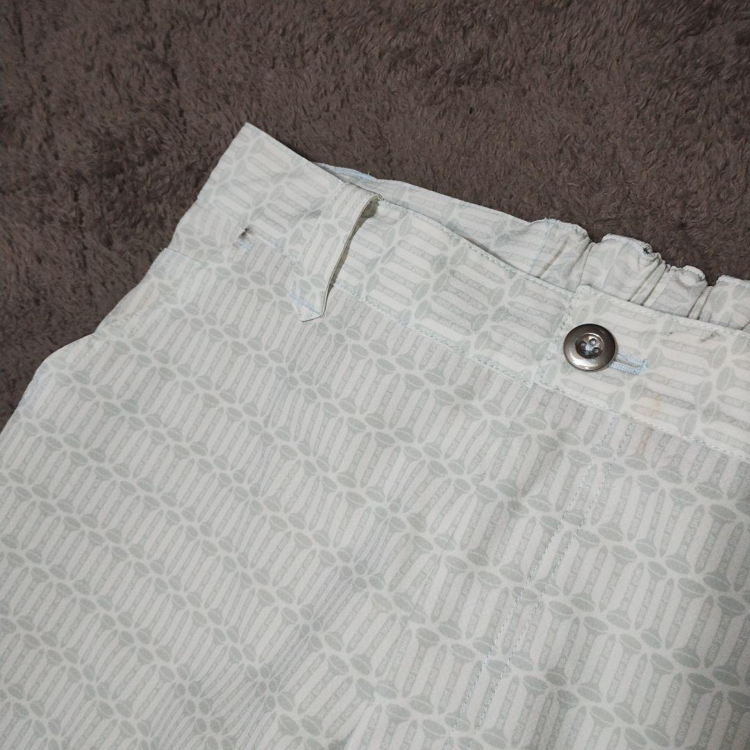 アンパスィ　ゴルフパンツ　ティー柄　総柄　ホワイト　白　メンズL