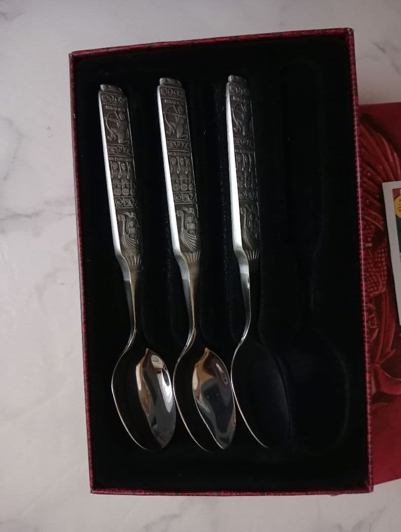 KONGE PEWTER ノルウェー　ヴァイキング　スプーン3本セット　箱入り