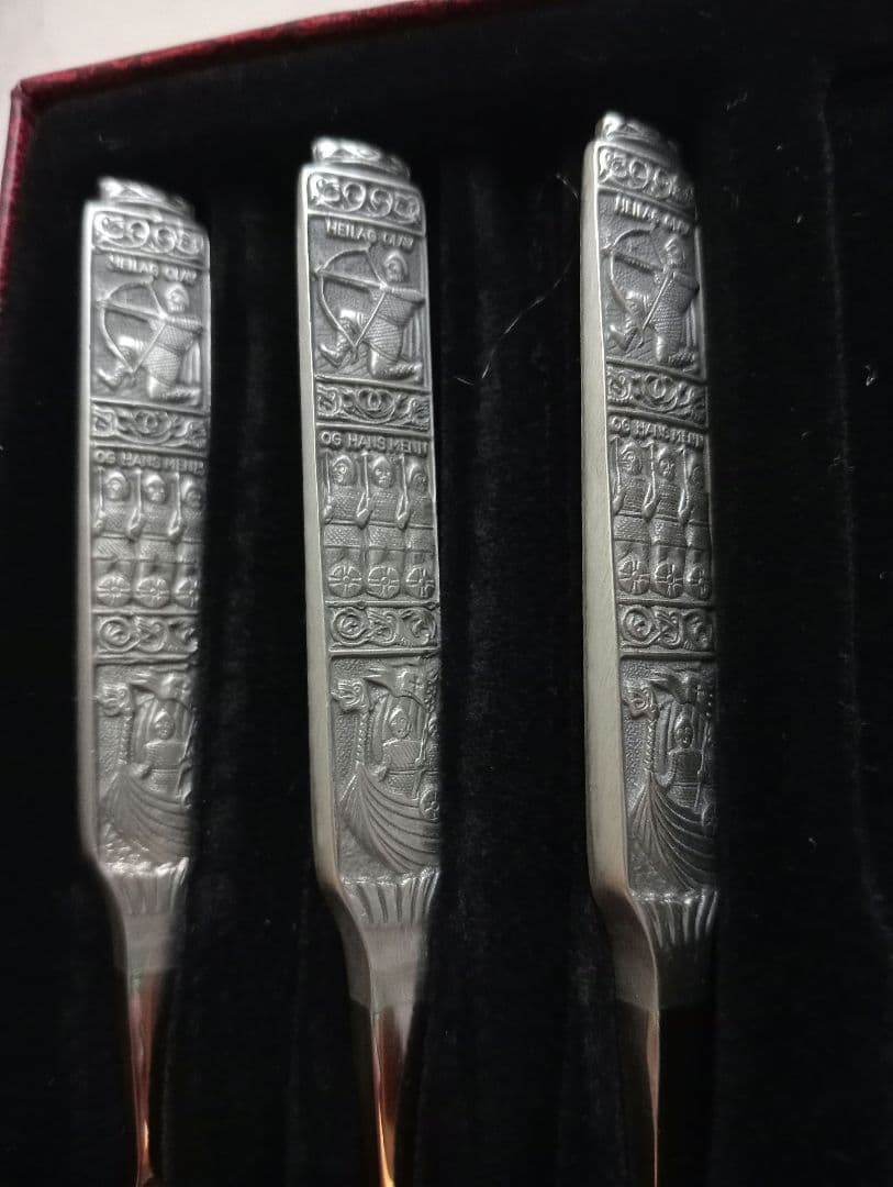 KONGE PEWTER ノルウェー　ヴァイキング　スプーン3本セット　箱入り