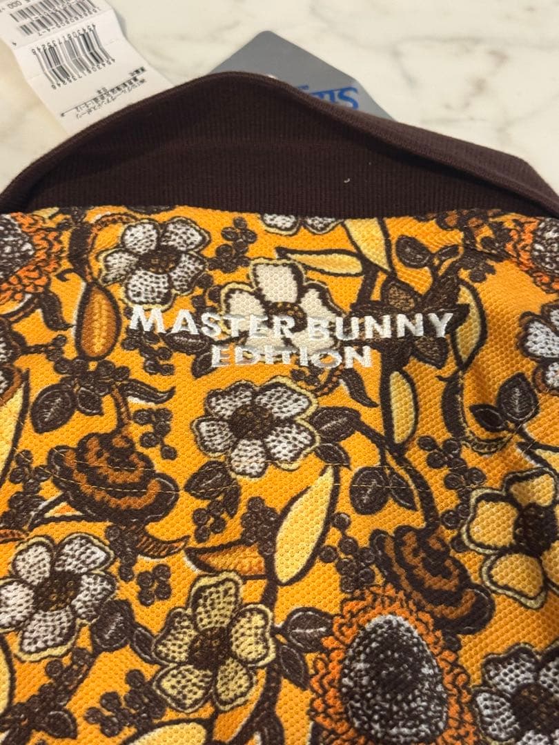 MASTER BUNNY EDITION花柄ポロシャツマスタード