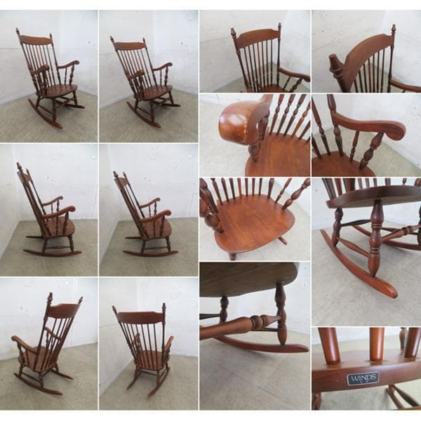 美品■WINDS太平■ロッキングチェア■揺り椅子■ナラ材■ウィンザー様式飛騨家具