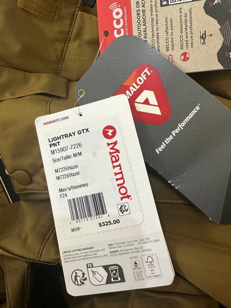 スノーボード Marmot Lightray Gore Tex X Pants M size