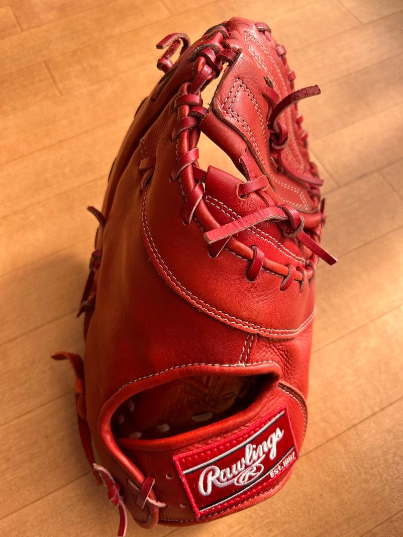 【美品】Rawlings 赤 軟式グローブ