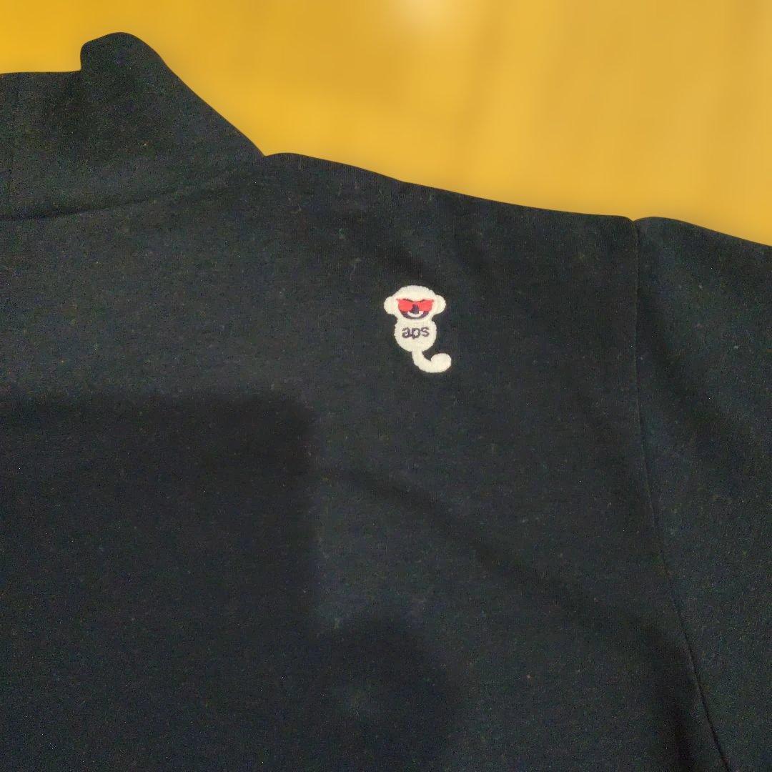 新品　アンパスィ　ネイビー　半袖モックネックシャツ