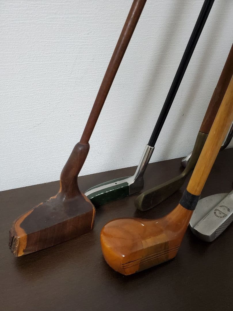 中古ゴルフクラブ レトロ 9本セット パター パーシモン