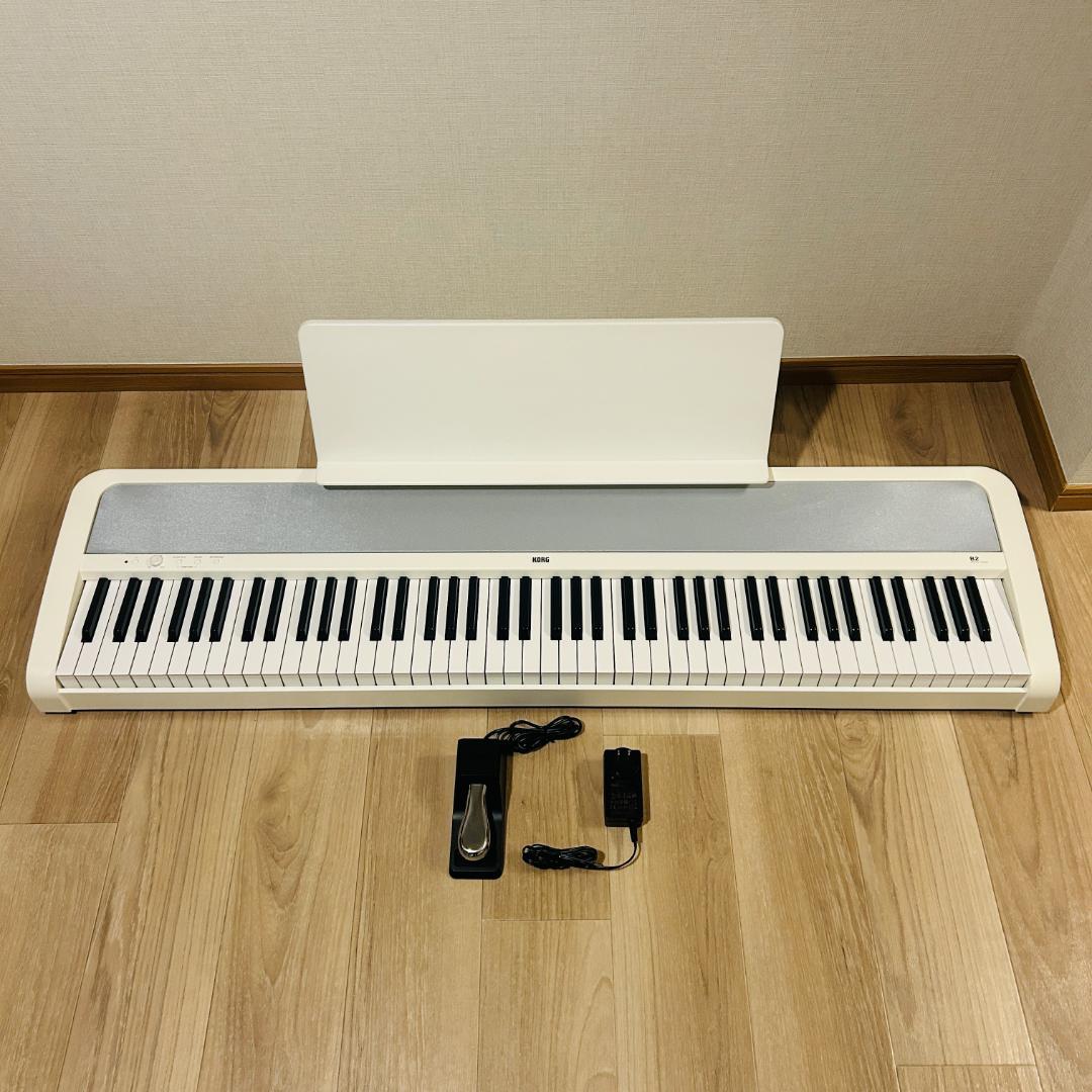KORG 電子ピアノ B2 ホワイト 88鍵盤 ペダル・譜面立て付属