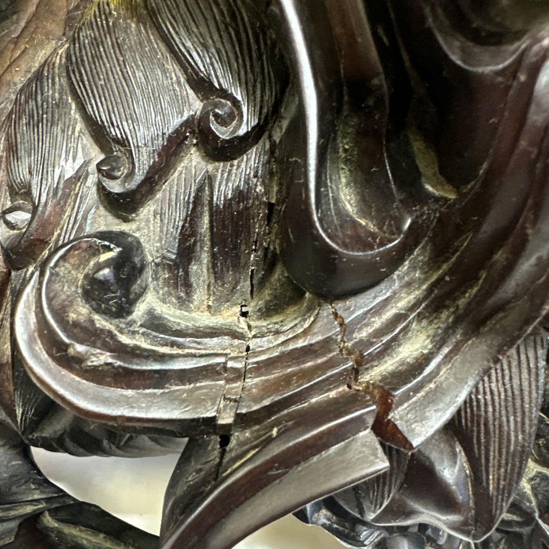 彫刻，清時代，紫檀，木彫，木製獅子像セット