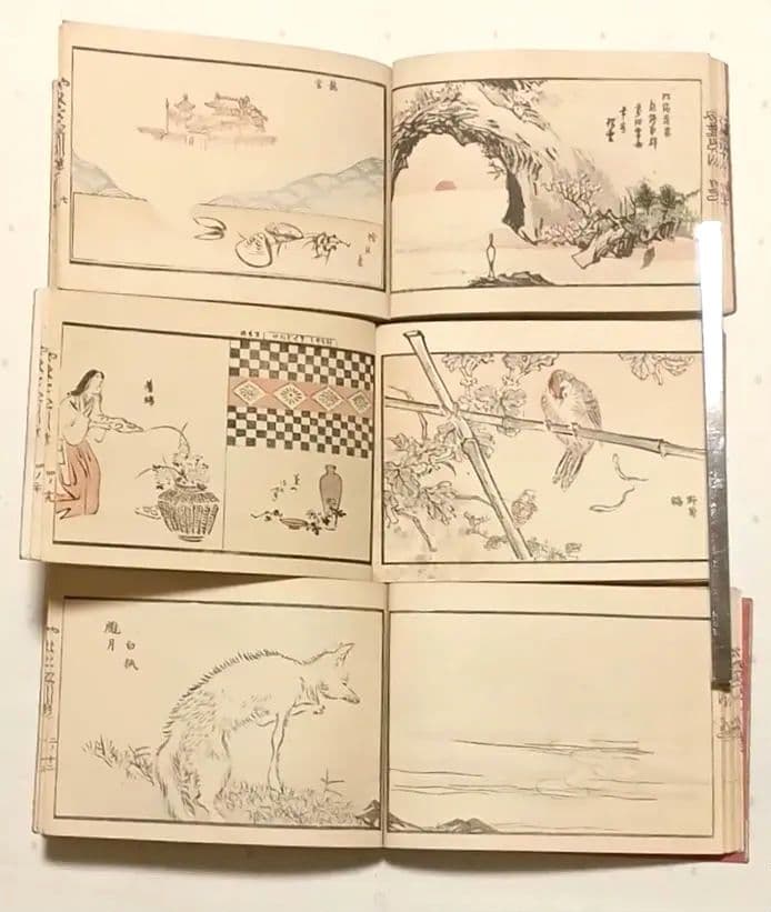 色摺木版画本やまとにしき（大和錦)全5冊揃い鈴木萬年画明治21年～明治24年出版