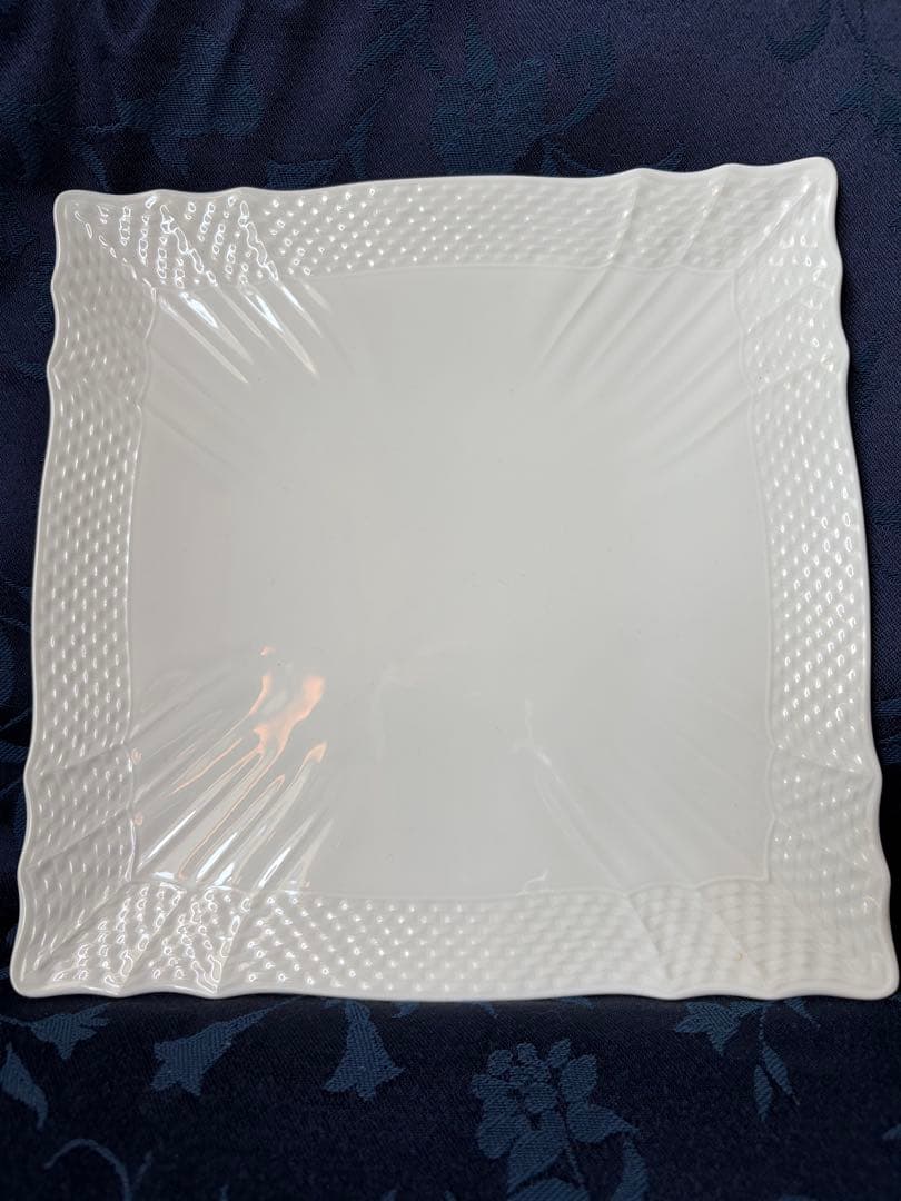 リチャードジノリ　ベッキオホワイト　スクエア皿　22X22 美品
