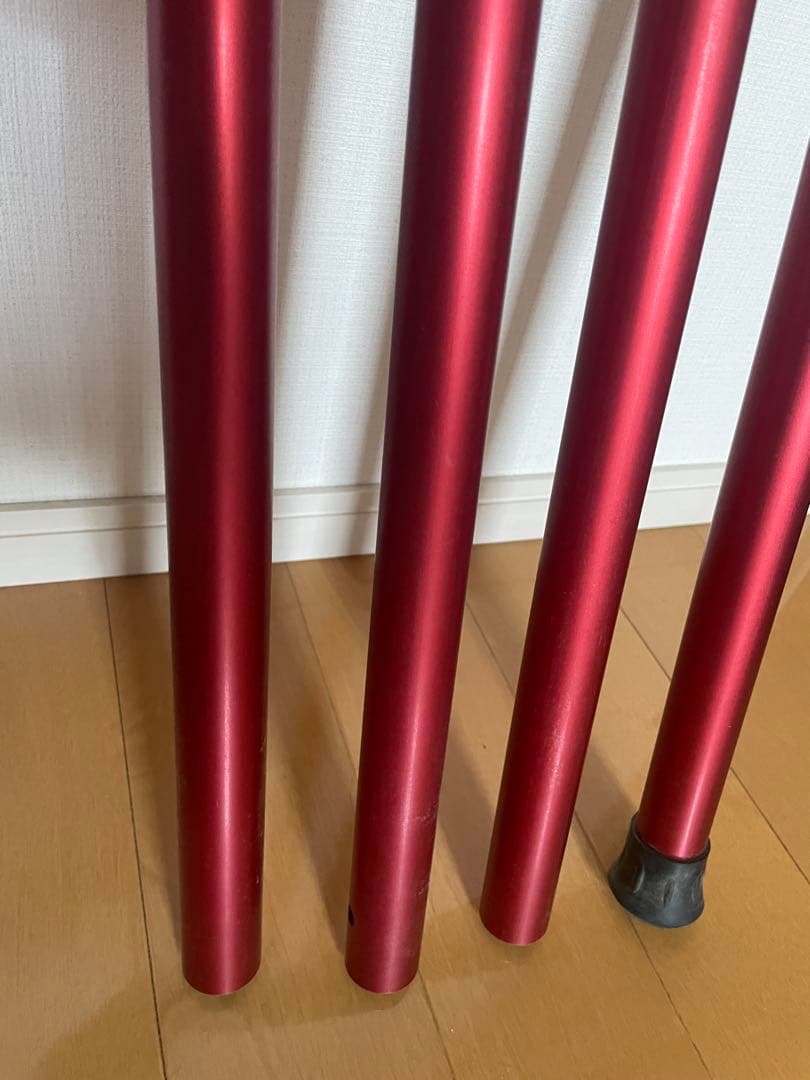 スノーピーク　ウイングポール　レッド280cm☓3本セット