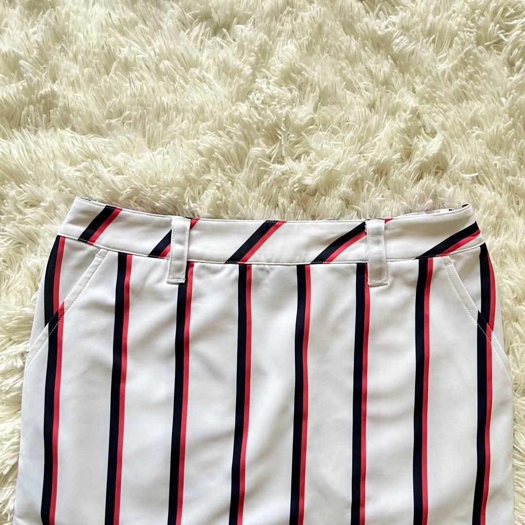 美品 kappa ストライプスカート ホワイト M