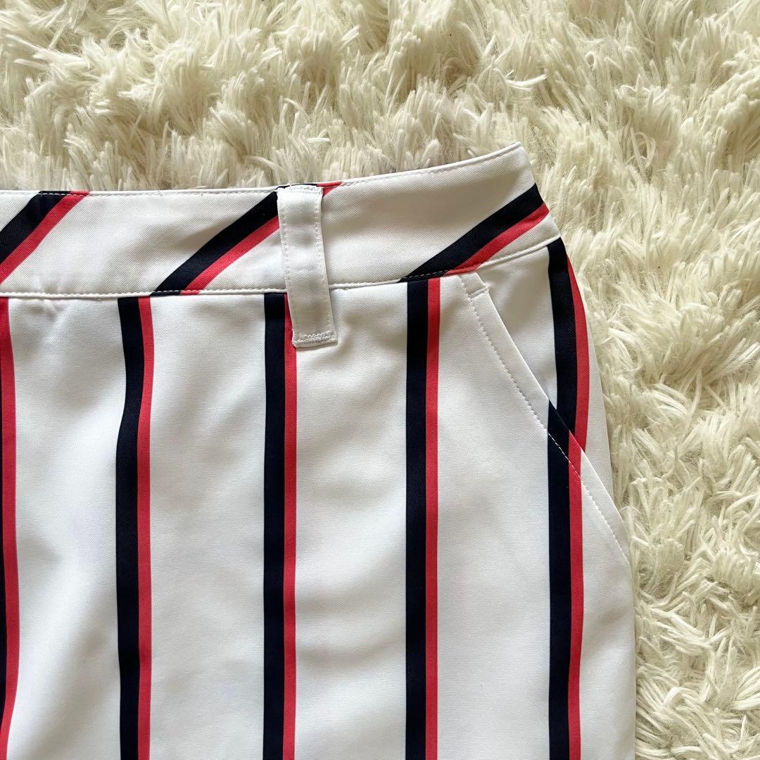 美品 kappa ストライプスカート ホワイト M