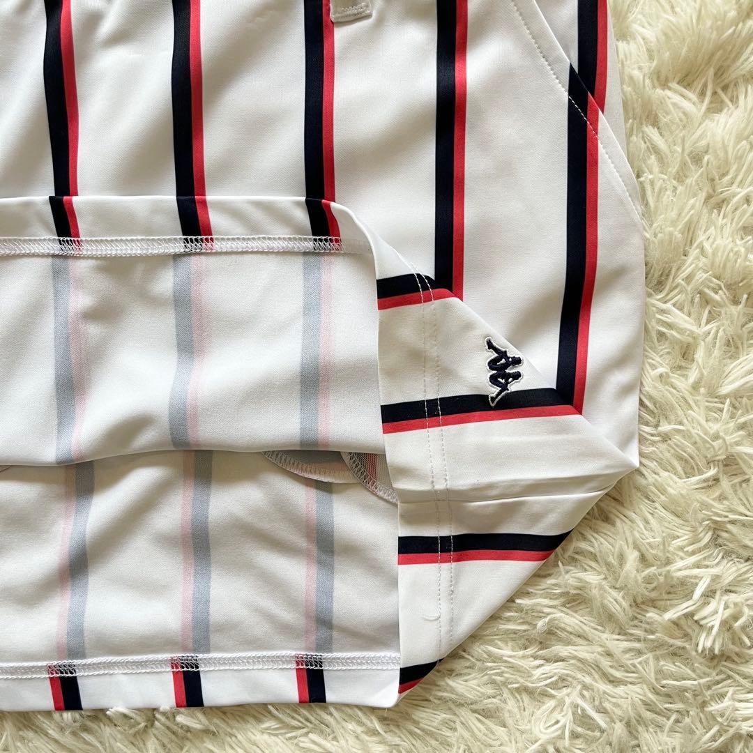 美品 kappa ストライプスカート ホワイト M