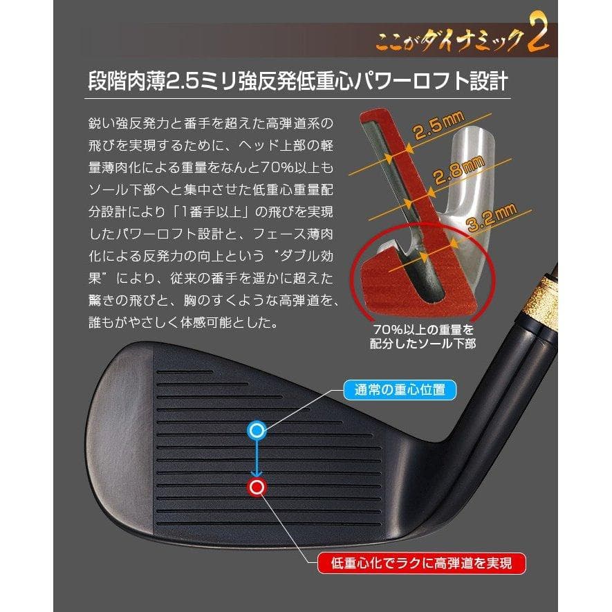 【新品】簡単　扱いやすい　ダイナミクスプレステージアイアン6本セット　カーボン