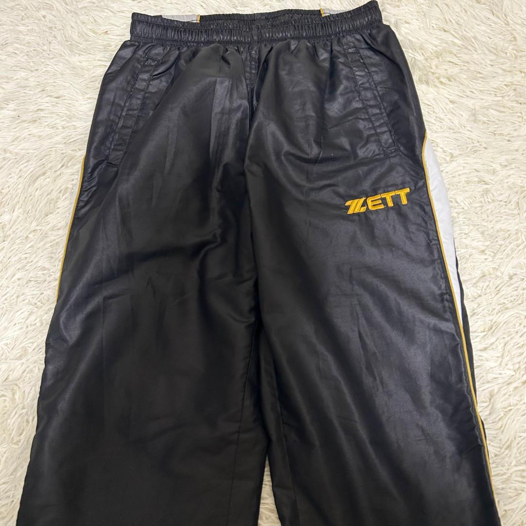 人気　ZETT　ゼット　セットアップ　ナイロン　バックプリント　野球　S