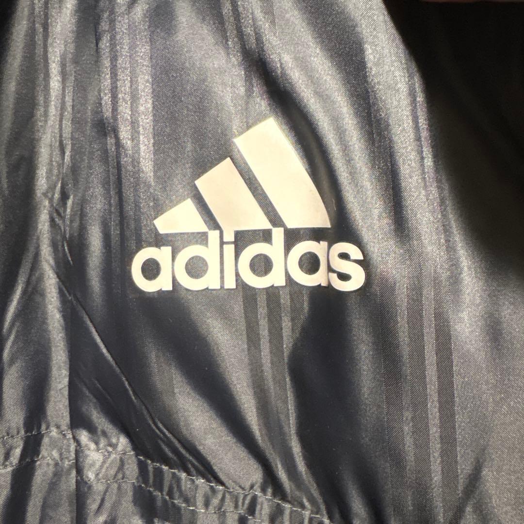 新品　メンズadidas ベンチコート L ブラック　中綿ロングコート