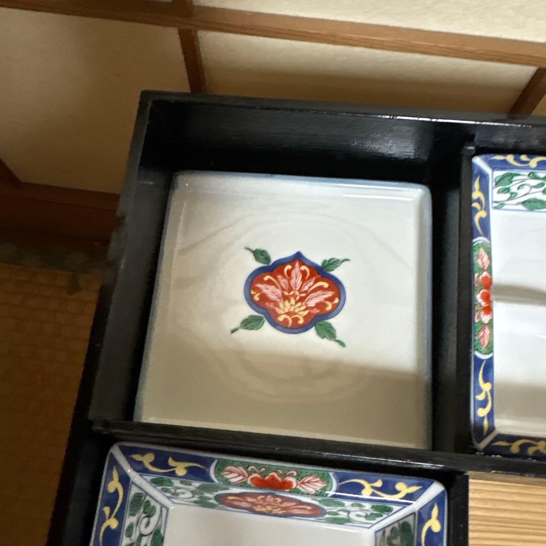 S*a様 漆器 松花堂弁当 仕切り 食器付き 溜塗 木製　5箱　未使用