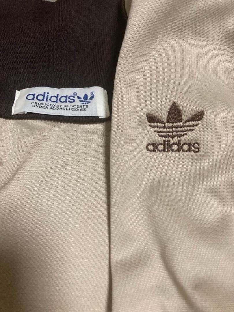 アディダス　ジャージ　ベージュ　ブラウン　西ドイツ時代　ビッグサイズ　実寸　XL