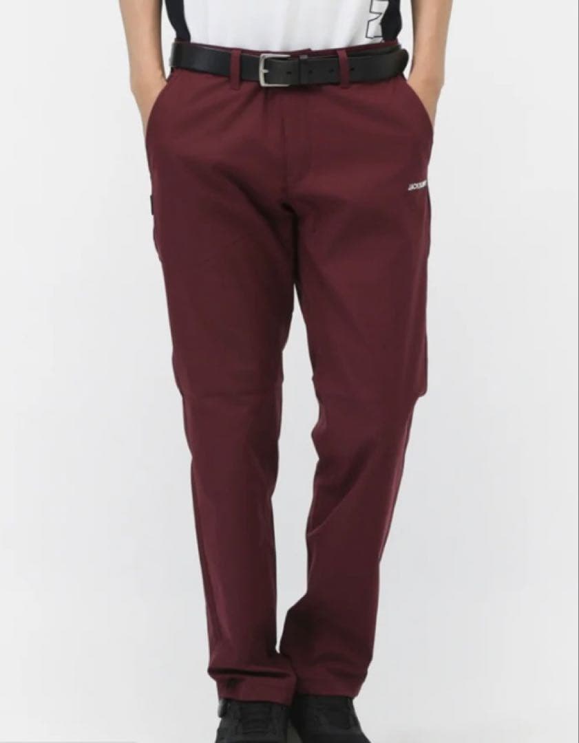 新品 パーリーゲイツ ジャックバニー ポリエステルツイル パンツ(4)M/ワイン