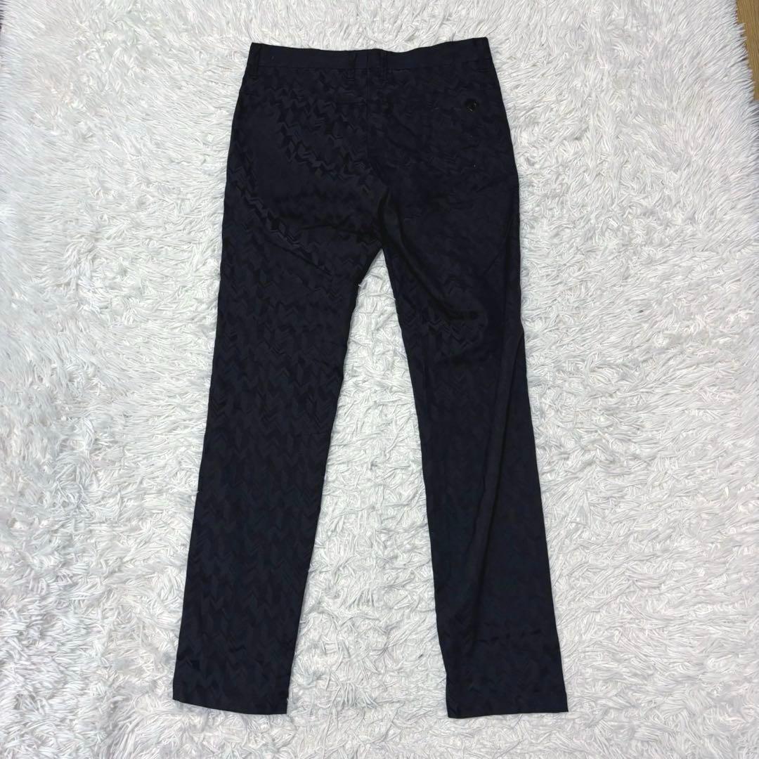 デサント ゴルフ パンツ 黒 総柄 ブラック ストレッチ ウェア