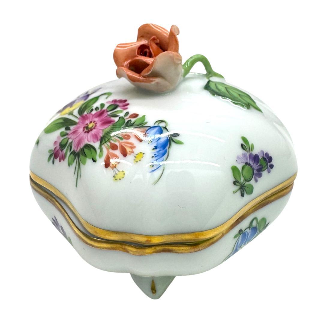 ★新品★HERENDヘレンド フラワー小物入れ ボンボニエール　薔薇