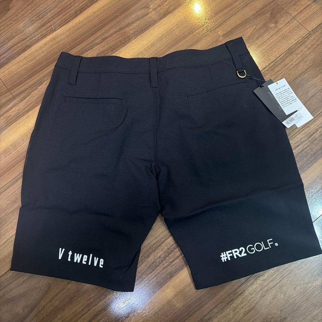 FR2GOLF×V12 ゴルフショートパンツXL 黒　新品　タグ付き