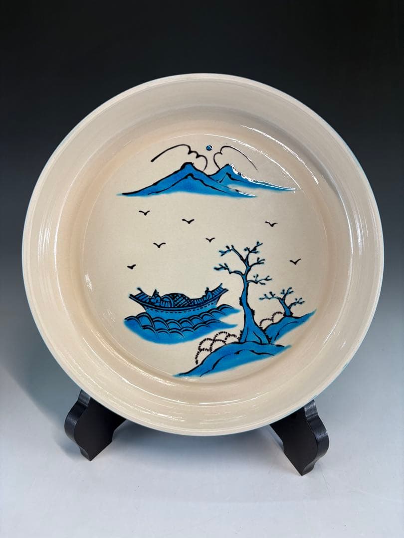 ★中古品★茶道具　手塚大示造　即中斎好写　交趾独楽食籠（共箱）