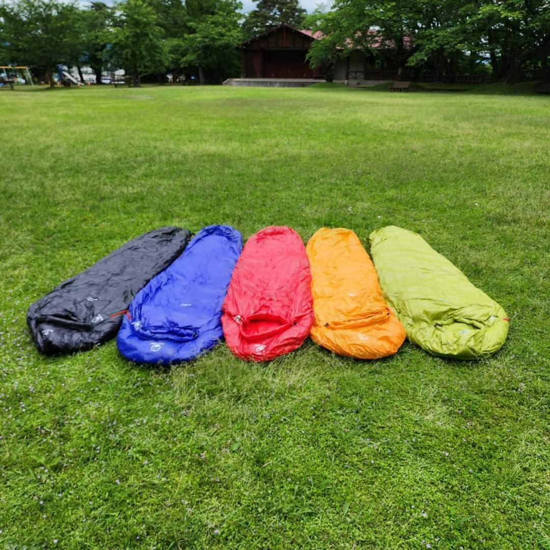 ✨後悔しない寝袋選び✨アウトドア　マミー型寝袋　ダウンシュラフ　ブルー　700g