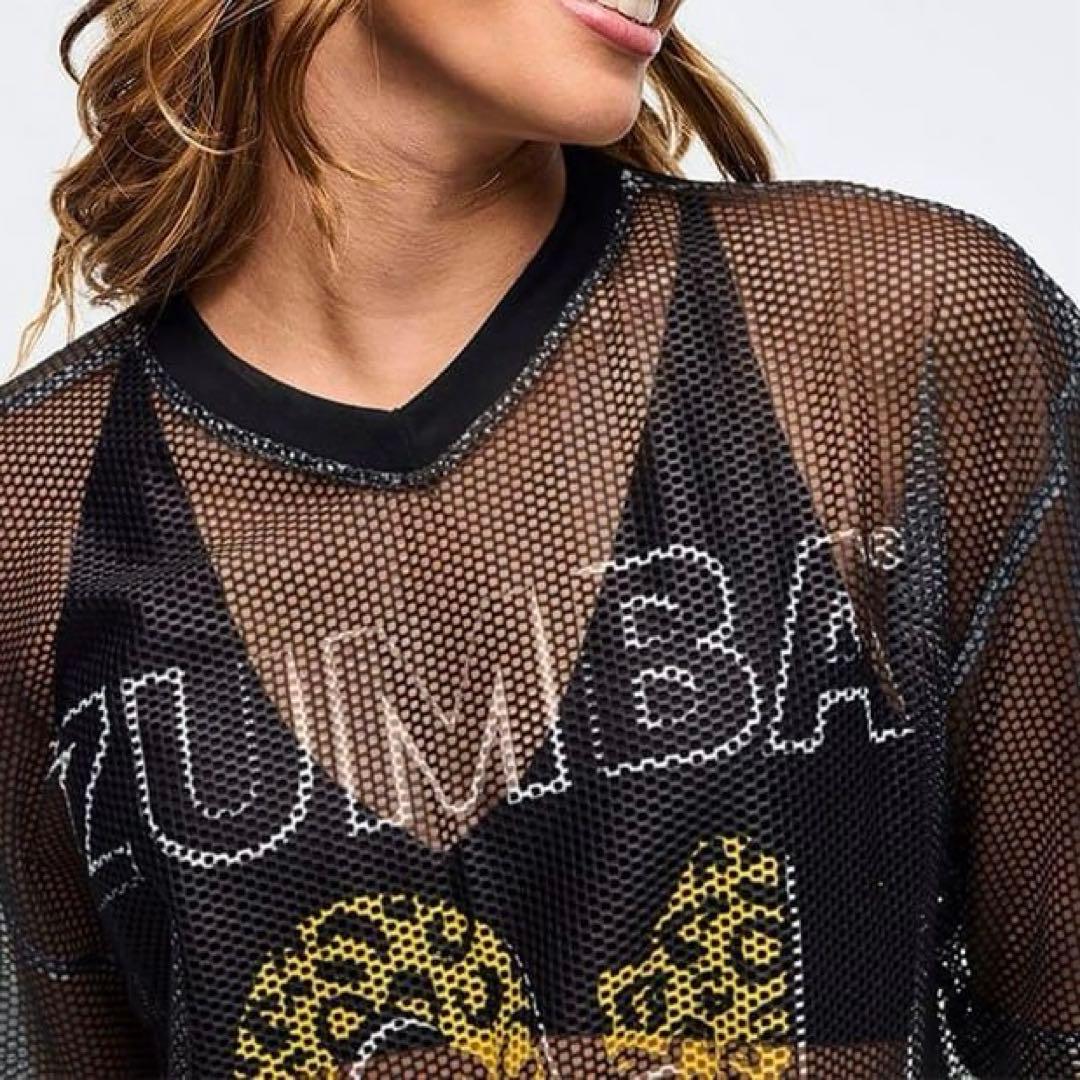 2025　JWI/正規品　着用数回　ZUMBA/ズンバ　Tシャツ　豹柄　メッシュ