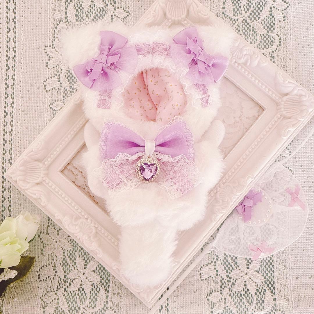 零花自立(445-446)ぬい服 10cm 着ぐるみ ねこ スタイ付き