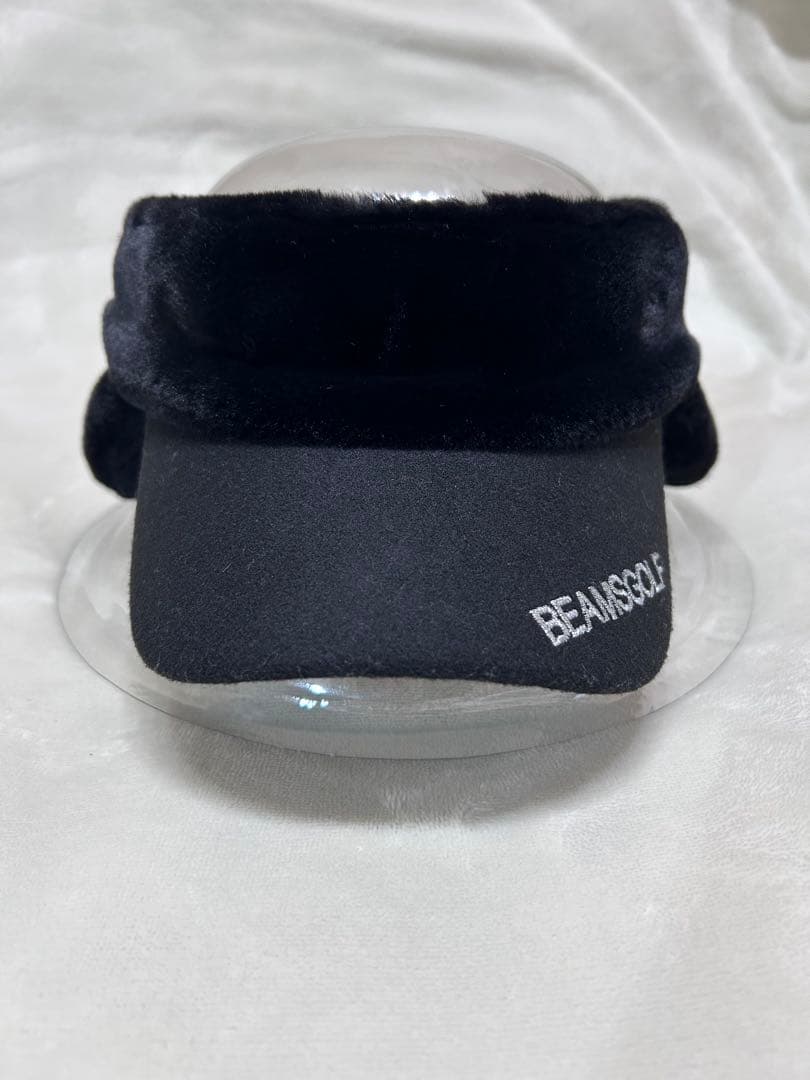 BEAMSGOLF ブラック ファー バイザー 耳あて付き