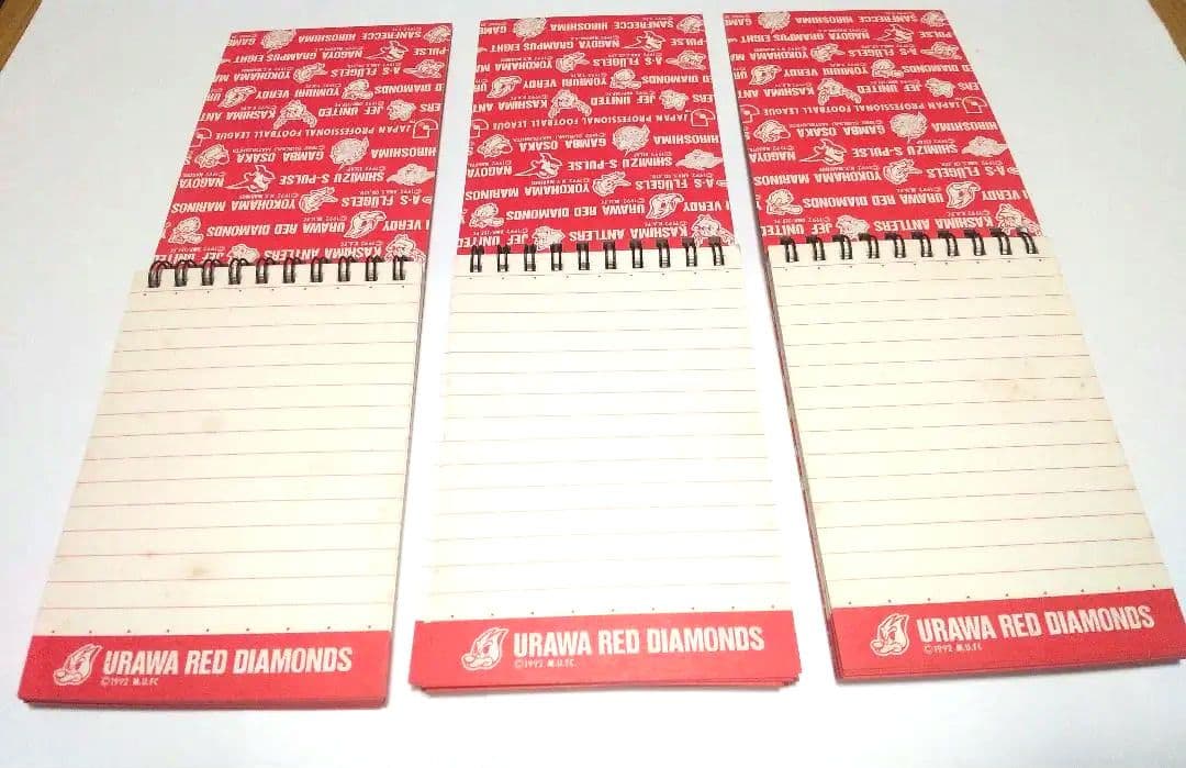 希少品　レア　浦和レッズ　メモ帳3冊セット　1992 Jリーグオフィシャルグッズ