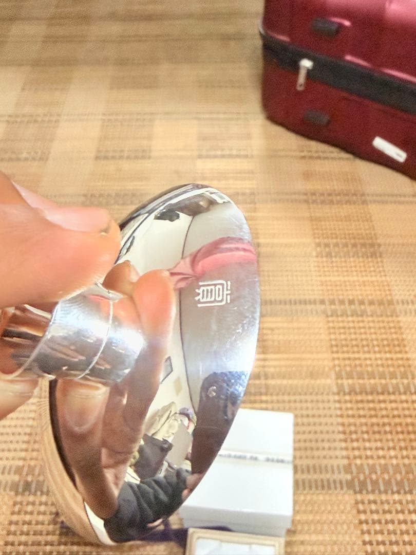 銀製花模様ラウンドプレート 木箱付き