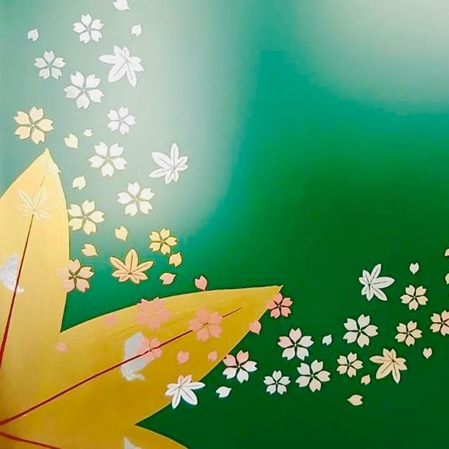 【新品・未使用】紀州塗・二段重箱 花と葉のデザイン 4つ仕切り
