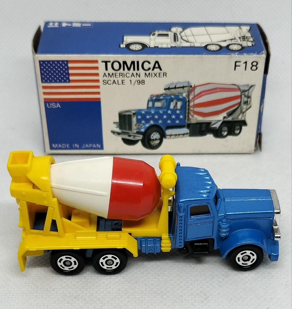 《青箱トミカF18-2-6》アメリカンミキサー車【レアカラー】未使用美品
