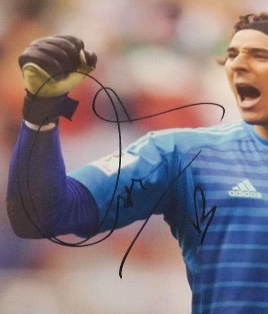 直筆サイン入り、サッカーメキシコ代表、ギジェルモ・オチョア、直筆サイン写真