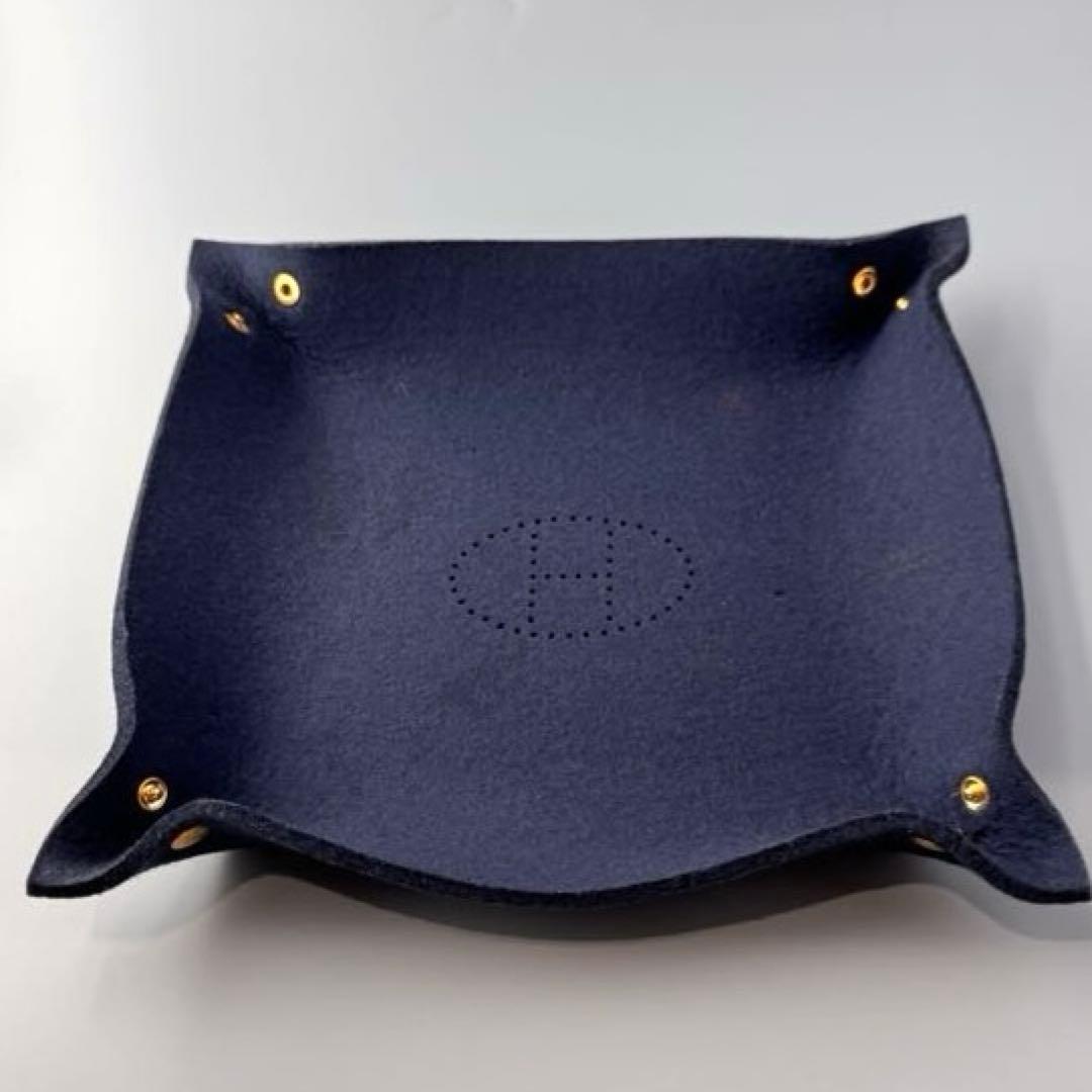 HERMES エルメス 小物入れ ヴィドポッシュ フェルト トレー ネイビー