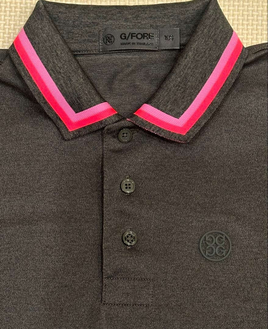 美品　G/FORE ポロシャツ 艶ありダークグレー