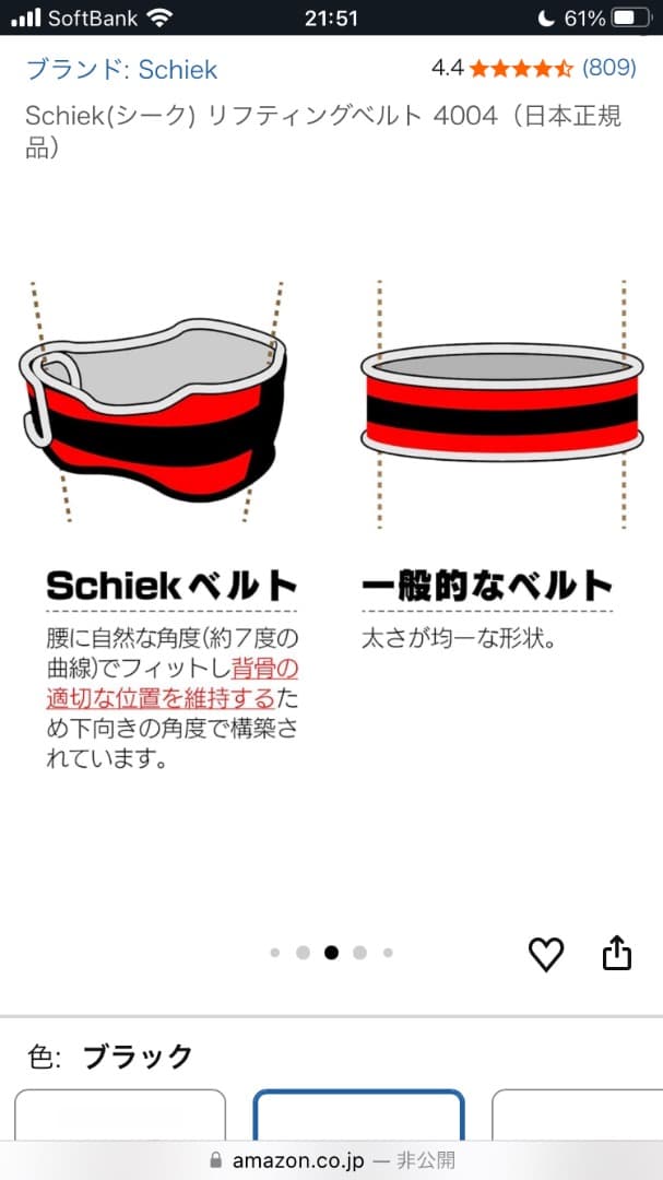 Schiek トレーニング・パワーベルト ブラック 腹圧ベルト 腰 新品 未使用