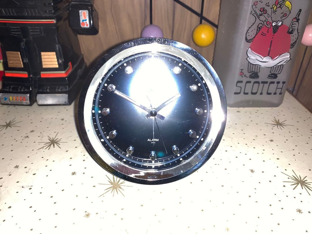 昭和レトロ　動作品　シチズン CITIZEN ゼンマイ　置時計　スペースエイジ