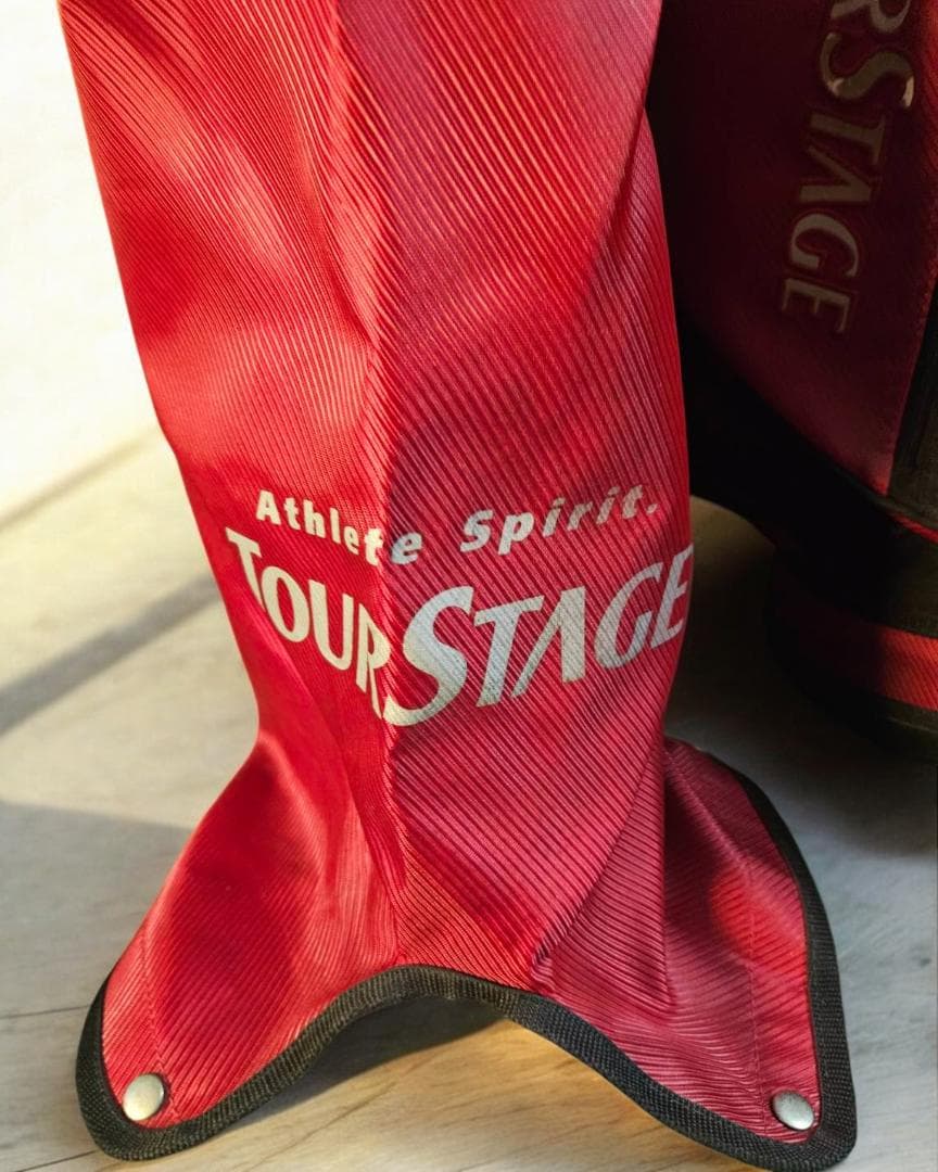 送料無料/美品　TOURSTAGE 軽量タイプキャディバッグ RED