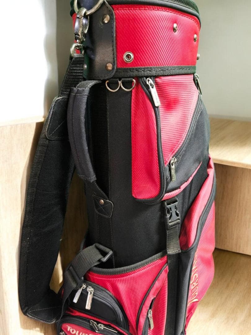 送料無料/美品　TOURSTAGE 軽量タイプキャディバッグ RED
