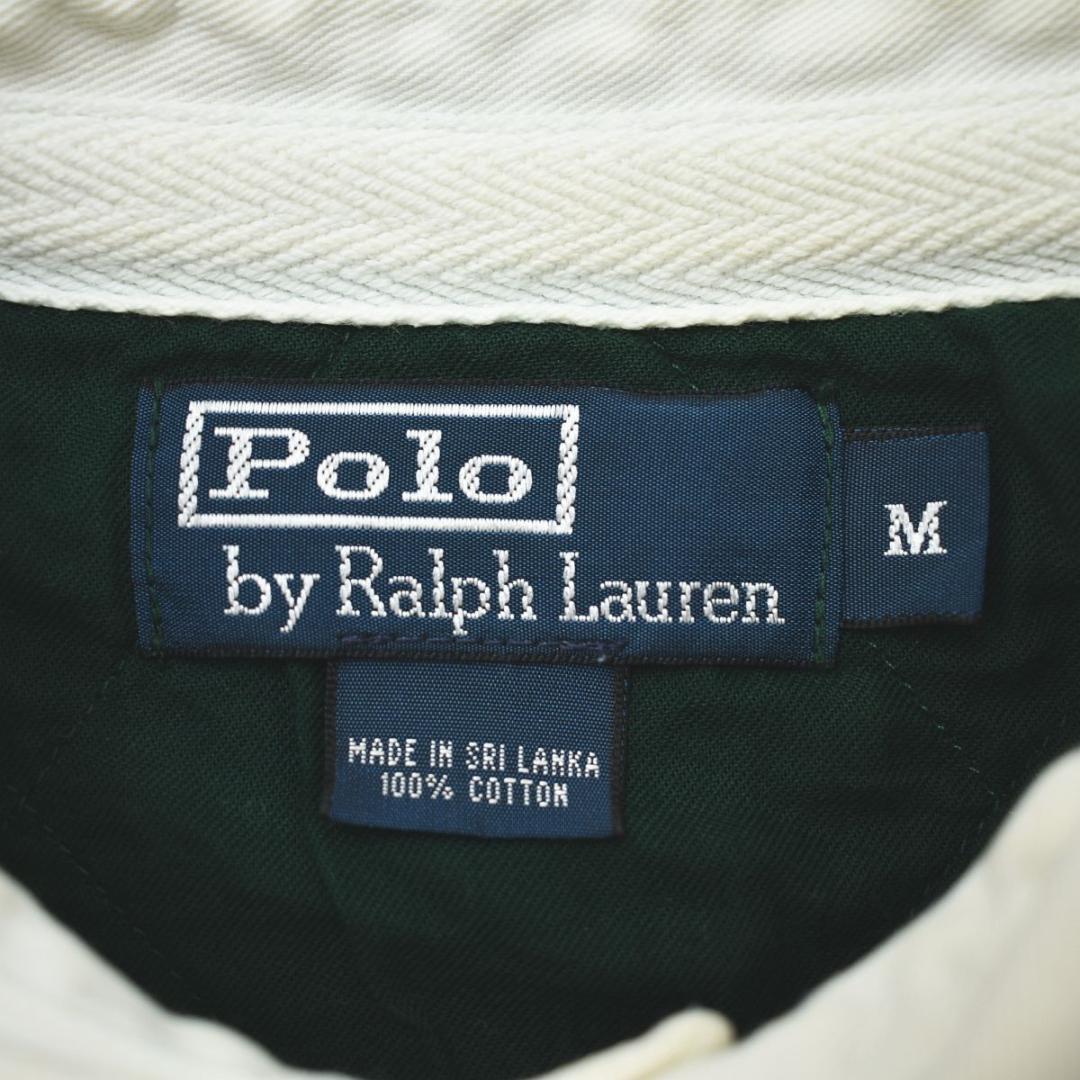 ✴︎かぶ✴︎ 　90s Polo ラルフローレン 長袖 ラガーシャツ M 緑