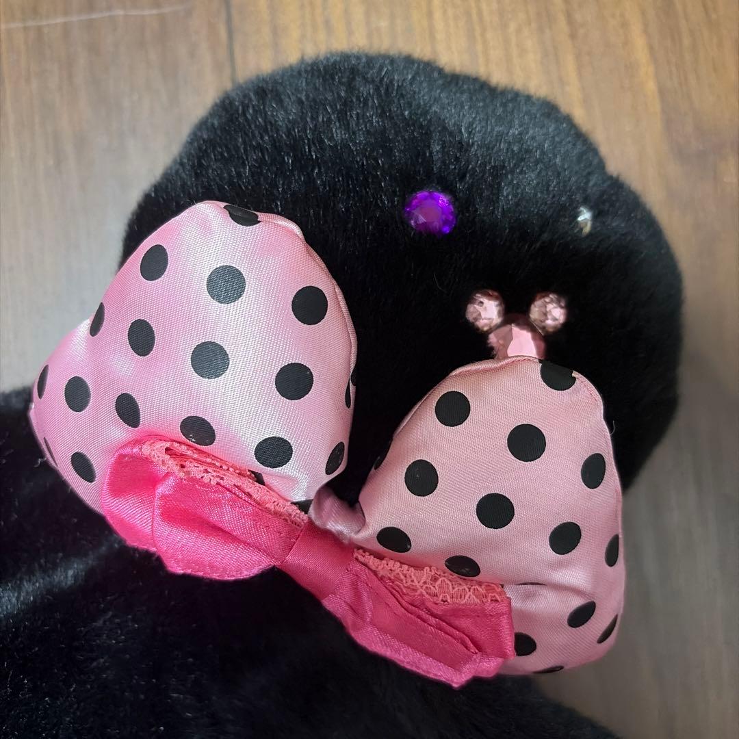 ミッキー風耳付き帽子 ピンクリボン