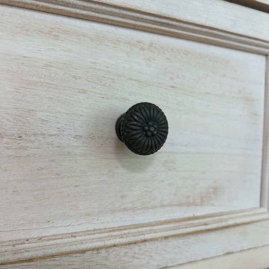 ホワイトシャビー　5段　SHABBY WOOD FURNITURE アンティーク